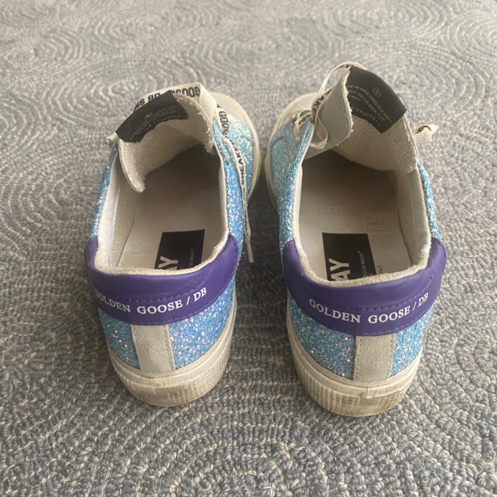 Golden Goose Women's Glitter Sneakers - Blue and Orange - Picture 4 of 5